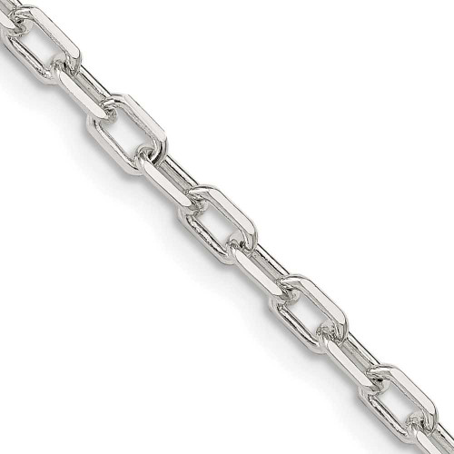 Image of 18" Sterling Silver 3.5mm Diamond-cut Long Link Cable Chain Necklace