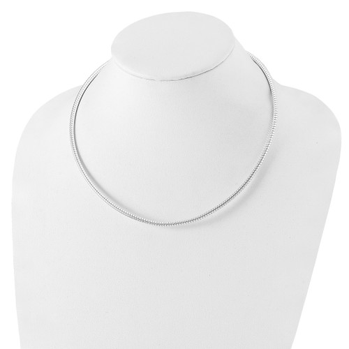 18 inch Sterling Silver 4mm Round Cubetto Omega Chain Necklace