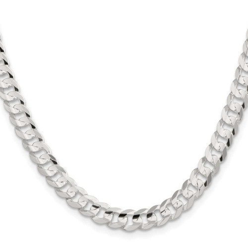 Image of 18" Sterling Silver 6.75mm Concave Beveled Curb Chain Necklace