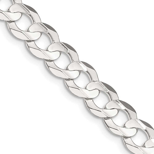 Image of 18" Sterling Silver 8mm Concave Beveled Curb Chain Necklace