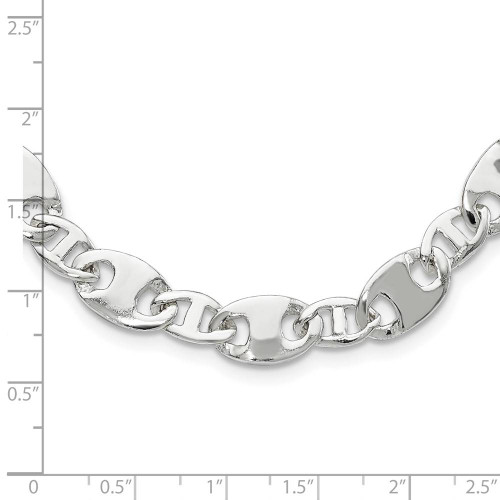 Image of 18" Sterling Silver 9.25mm Fancy Flat Anchor Link Chain Necklace