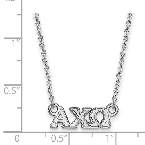 Image of 18" Sterling Silver Alpha Chi Omega X-Small Pendant Necklace by LogoArt SS006ACO-18