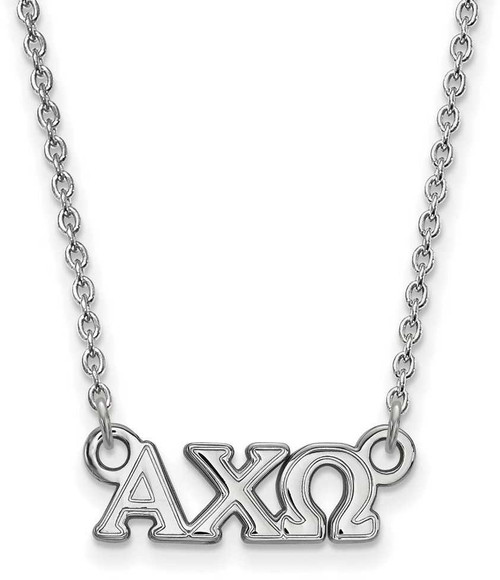 Image of 18" Sterling Silver Alpha Chi Omega X-Small Pendant Necklace by LogoArt SS006ACO-18