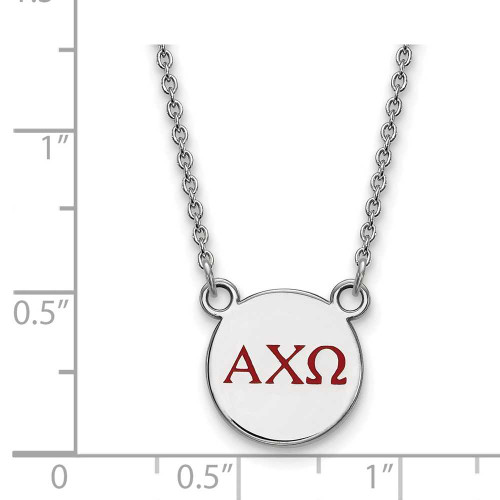 Image of 18" Sterling Silver Alpha Chi Omega X-Small Pendant Necklace by LogoArt SS027ACO-18