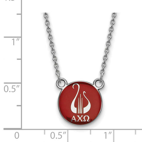 Image of 18" Sterling Silver Alpha Chi Omega X-Small Pendant Necklace by LogoArt SS042ACO-18