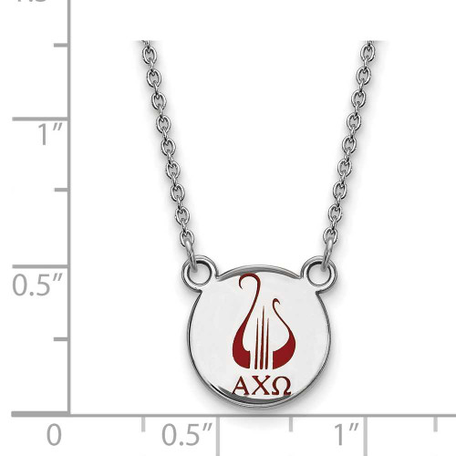 Image of 18" Sterling Silver Alpha Chi Omega X-Small Pendant Necklace by LogoArt SS044ACO-18