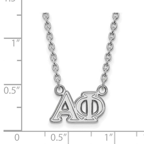 Image of 18" Sterling Silver Alpha Phi Medium Pendant w/ Necklace by LogoArt