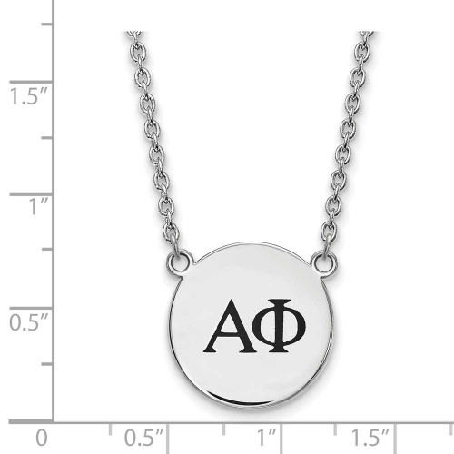 Image of 18" Sterling Silver Alpha Phi Small Enamel Pendant w/ Necklace LogoArt (SS017APH-18)