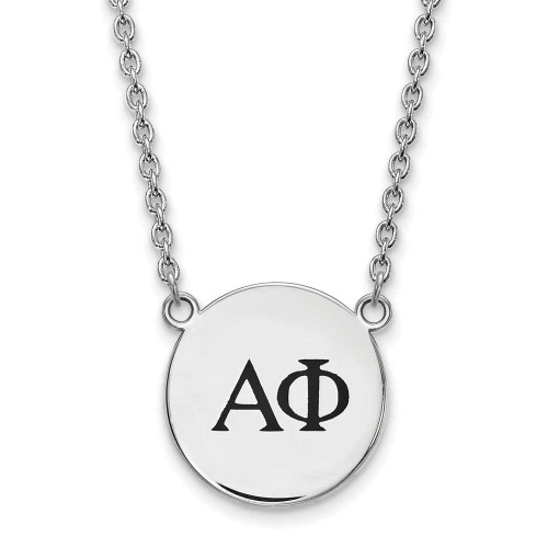 Image of 18" Sterling Silver Alpha Phi Small Enamel Pendant w/ Necklace LogoArt (SS017APH-18)