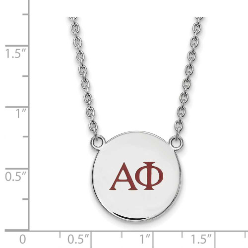 Image of 18" Sterling Silver Alpha Phi Small Enamel Pendant w/ Necklace LogoArt (SS028APH-18)