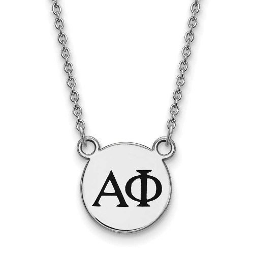 Image of 18" Sterling Silver Alpha Phi X-Small Enamel Pendant Necklace by LogoArt SS016APH-18