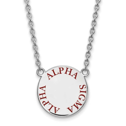 Image of 18" Sterling Silver Alpha Sigma Alpha Small Pendant Necklace by LogoArt SS015ASI-18