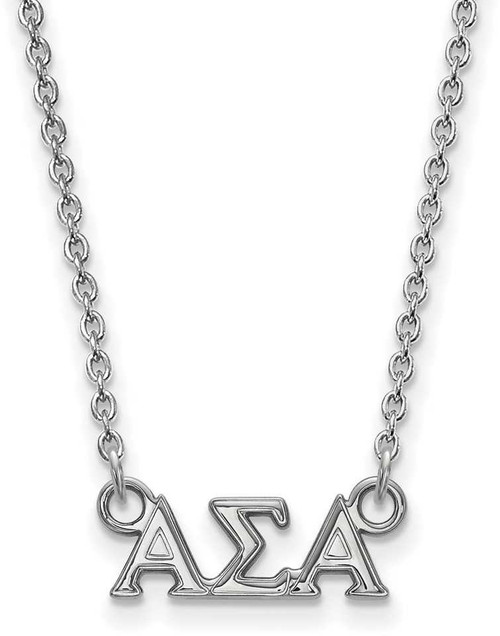 Image of 18" Sterling Silver Alpha Sigma Alpha X-Small Pendant Necklace LogoArt SS006ASI-18