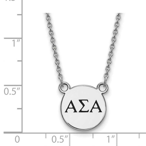Image of 18" Sterling Silver Alpha Sigma Alpha X-Small Pendant Necklace LogoArt SS016ASI-18