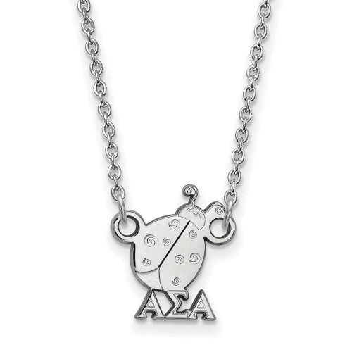 Image of 18" Sterling Silver Alpha Sigma Alpha X-Small Pendant Necklace LogoArt SS039ASI-18