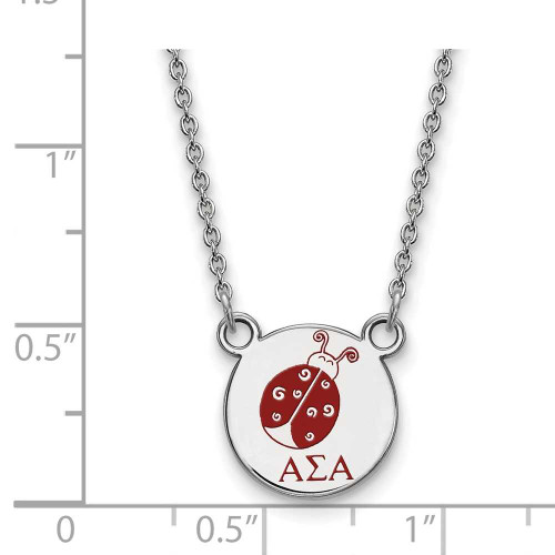 Image of 18" Sterling Silver Alpha Sigma Alpha X-Small Pendant Necklace LogoArt SS044ASI-18