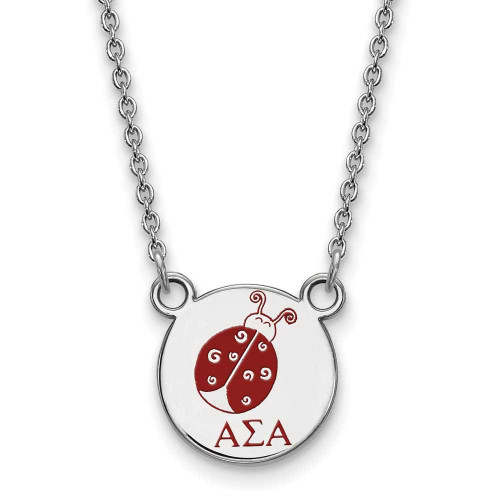 Image of 18" Sterling Silver Alpha Sigma Alpha X-Small Pendant Necklace LogoArt SS044ASI-18