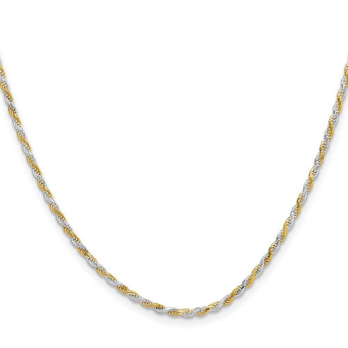 Image of 18" Sterling Silver And Vermeil 1.85mm Diamond-cut Rope Chain Necklace