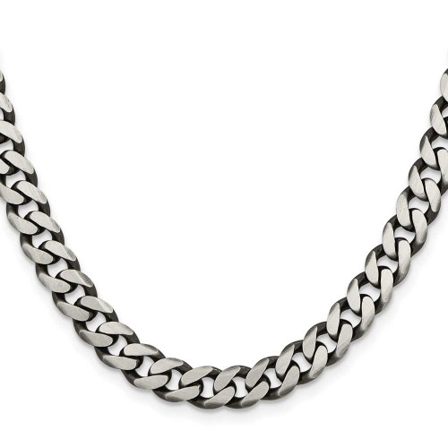 Image of 18" Sterling Silver Antiqued 7.5mm Curb Chain Necklace