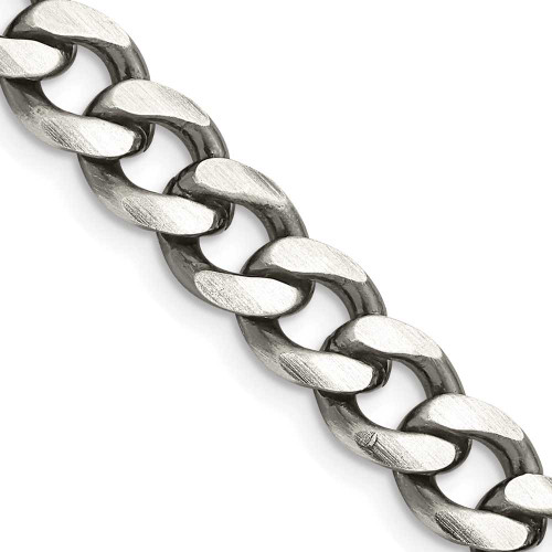 Image of 18" Sterling Silver Antiqued 7.5mm Curb Chain Necklace