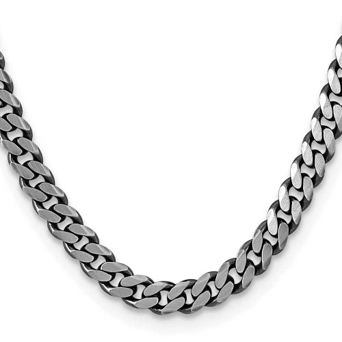 Image of 18" Sterling Silver Antiqued 8mm Curb Chain Necklace