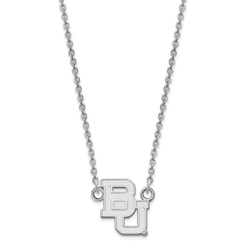 Image of 18" Sterling Silver Baylor University Small Pendant w/ Necklace LogoArt (SS013BU-18)