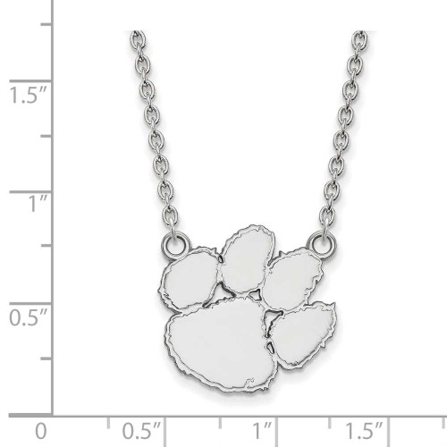 Image of 18" Sterling Silver Clemson University Large Pendant w/ Necklace by LogoArt