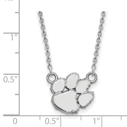 Image of 18" Sterling Silver Clemson University Small Pendant w/ Necklace by LogoArt