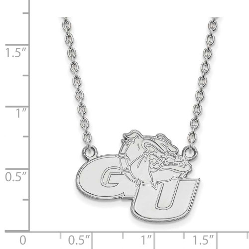Image of 18" Sterling Silver Gonzaga University Large Pendant w/ Necklace by LogoArt