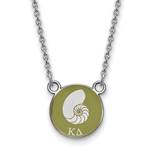 Image of 18" Sterling Silver Kappa Delta X-Small Enamel Pendant Necklace LogoArt SS042KD-18