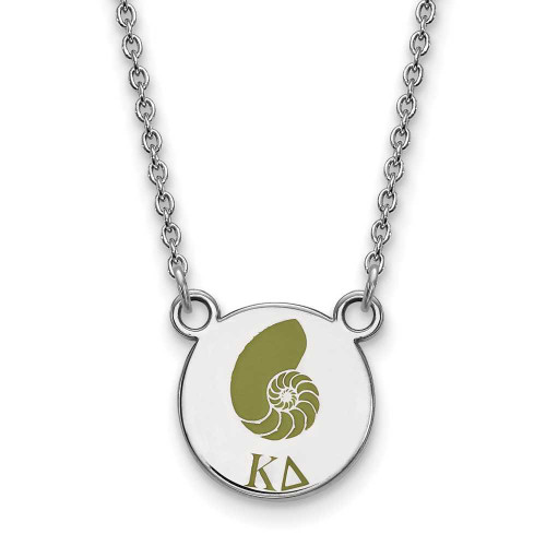 Image of 18" Sterling Silver Kappa Delta X-Small Enamel Pendant Necklace LogoArt SS044KD-18