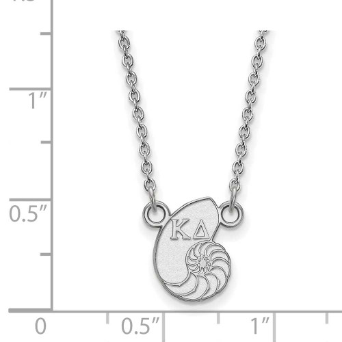 Image of 18" Sterling Silver Kappa Delta X-Small Pendant w/ Necklace by LogoArt (SS039KD-18)