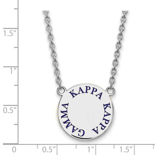 Image of 18" Sterling Silver Kappa Kappa Gamma Small Pendant Necklace by LogoArt SS015KKG-18