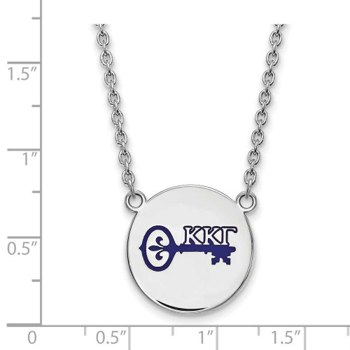 Image of 18" Sterling Silver Kappa Kappa Gamma Small Pendant Necklace by LogoArt SS045KKG-18