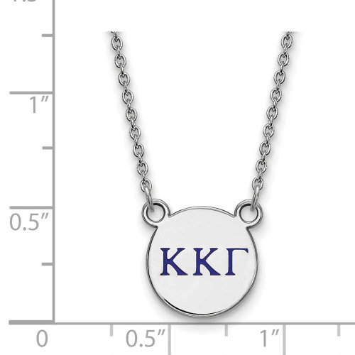 Image of 18" Sterling Silver Kappa Kappa Gamma X-Small Pendant Necklace LogoArt SS027KKG-18