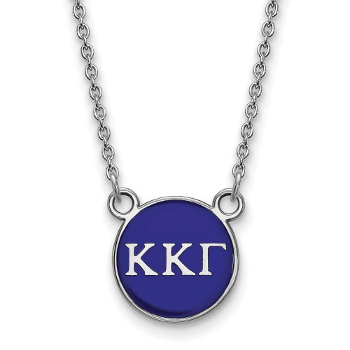 Image of 18" Sterling Silver Kappa Kappa Gamma X-Small Pendant Necklace LogoArt SS029KKG-18