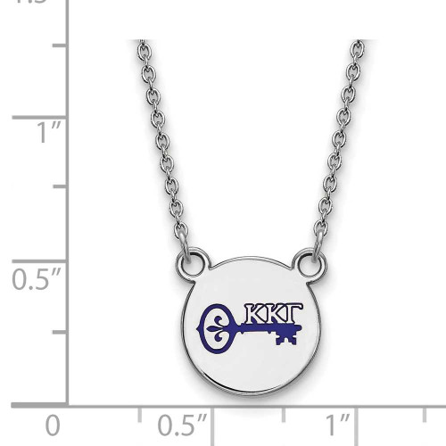 Image of 18" Sterling Silver Kappa Kappa Gamma X-Small Pendant Necklace LogoArt SS044KKG-18