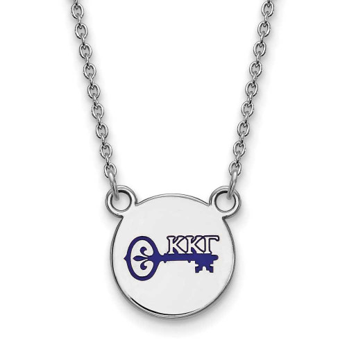 Image of 18" Sterling Silver Kappa Kappa Gamma X-Small Pendant Necklace LogoArt SS044KKG-18