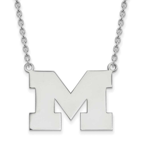 Image of 18" Sterling Silver Michigan (University Of) Large Pendant w/ Necklace by LogoArt
