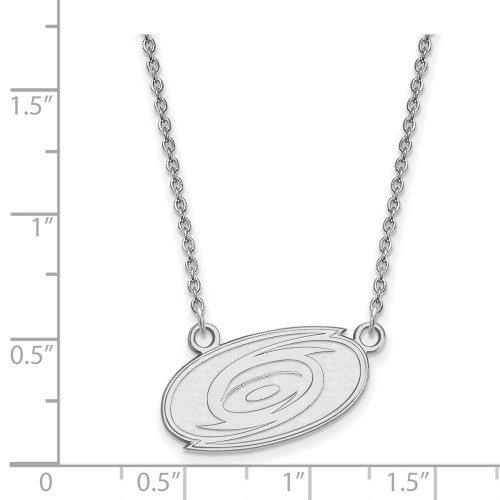 Image of 18" Sterling Silver NHL Carolina Hurricanes Small Pendant w/ Necklace by LogoArt