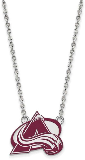 Image of 18" Sterling Silver NHL Colorado Avalanche Large Enamel Pendant Necklace by LogoArt