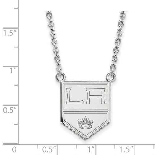 Image of 18" Sterling Silver NHL Los Angeles Kings Large Pendant w/ Necklace by LogoArt