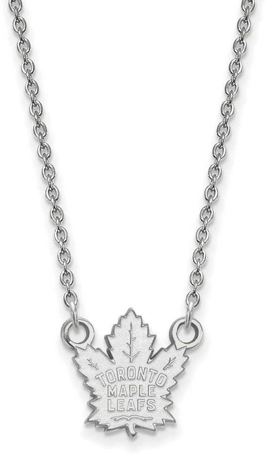 Image of 18" Sterling Silver NHL Toronto Maple Leafs Small Pendant w/ Necklace by LogoArt