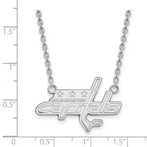 Image of 18" Sterling Silver NHL Washington Capitals Large Pendant w/ Necklace by LogoArt