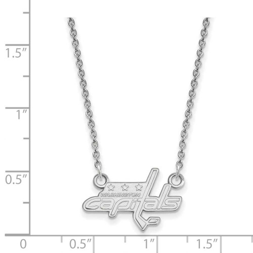Image of 18" Sterling Silver NHL Washington Capitals Small Pendant w/ Necklace by LogoArt