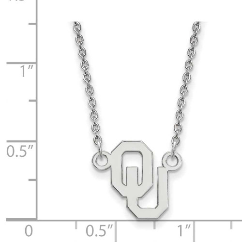 Image of 18" Sterling Silver Oklahoma Small Pendant w/ Necklace by LogoArt