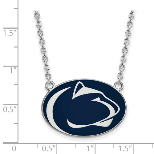 Image of 18" Sterling Silver Penn State University Large Enamel Pendant Necklace by LogoArt