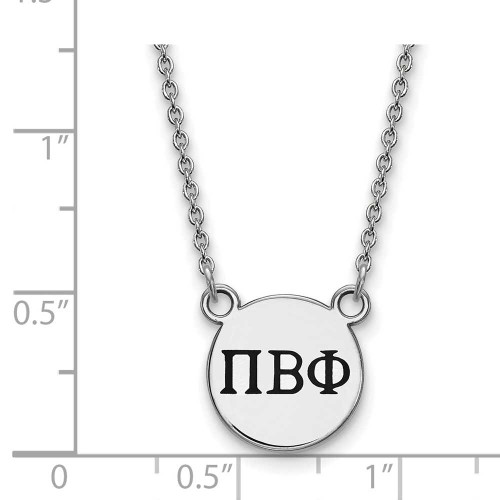 Image of 18" Sterling Silver Pi Beta Phi X-Small Enamel Pendant Necklace LogoArt SS016PBP-18
