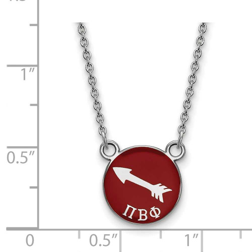 Image of 18" Sterling Silver Pi Beta Phi X-Small Enamel Pendant Necklace LogoArt SS042PBP-18
