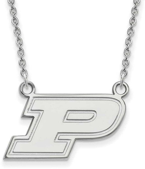 Image of 18" Sterling Silver Purdue Small Pendant w/ Necklace by LogoArt (SS014PU-18)